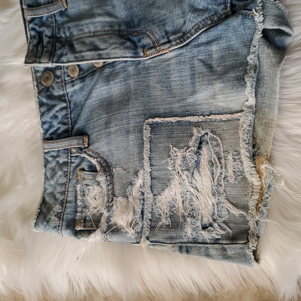 American Eagle distress Micro Daisy Dukes Jeans shorts size 4 - Picture 11 of 16